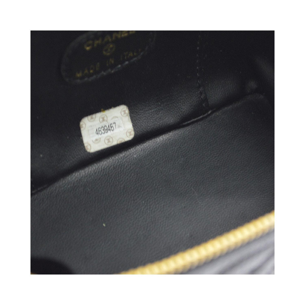 Pochette Chanel Vintage Timeless Cosmetic Case Small Cuir - Noir