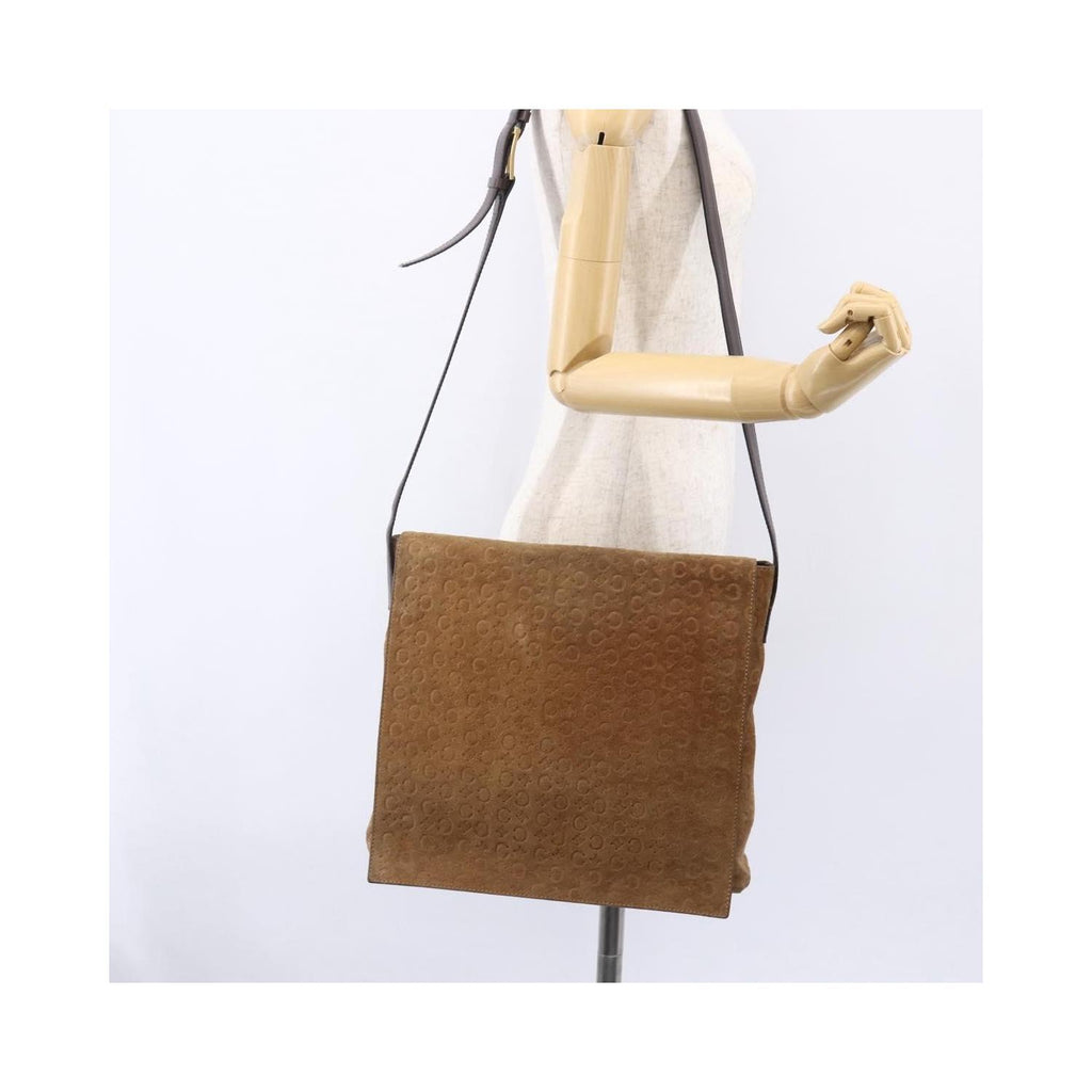 Sac Porté Épaule Celine C Macadam Shoulder Bag Daim - Beige