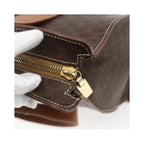 Cabas Celine Vintage Macadam Shopper Tote Toile - Marron