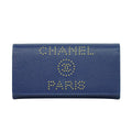 Cartera con solapa Chanel Deauville Caviar larga