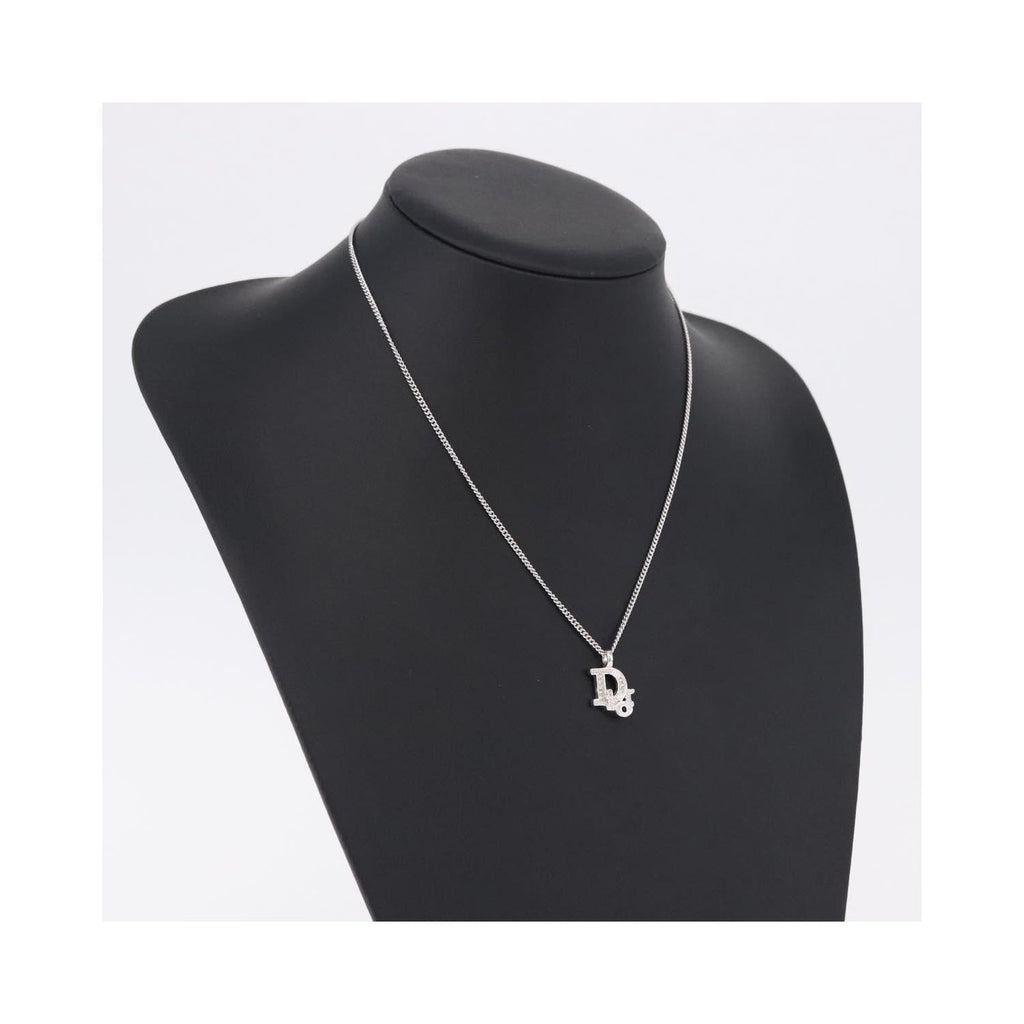 Collier Christian Dior Vintage Dior Logo Metal - Argent