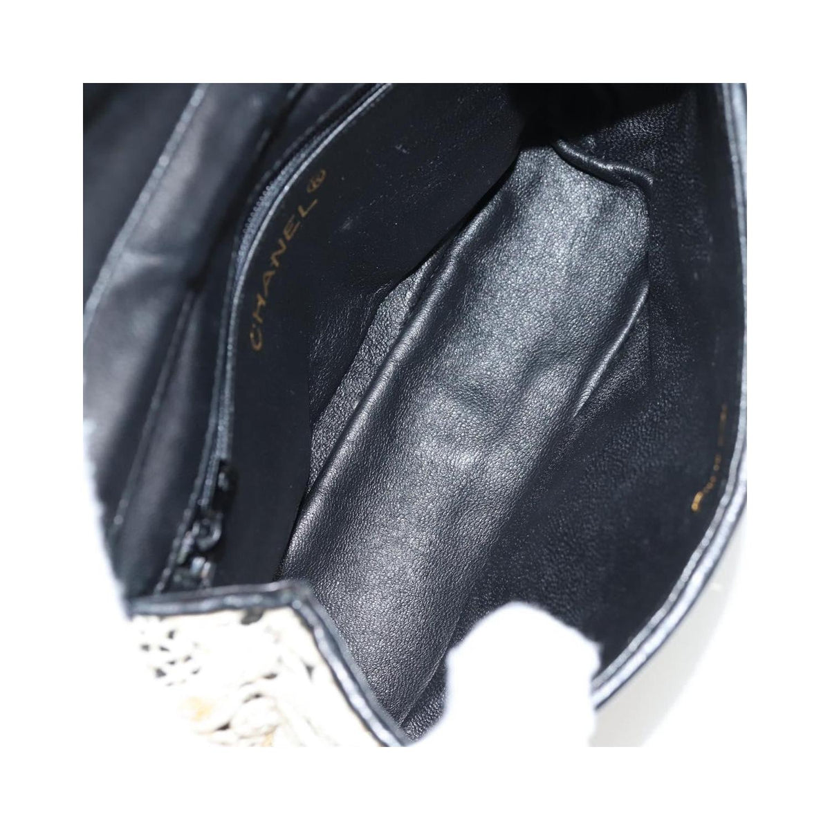 Sac Porté Épaule Chanel Floral Cc Flap Bag Cuir - Blanc