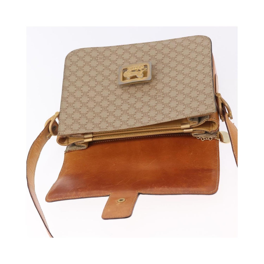 Sac Porté Épaule Celine Macadam Small Toile - Beige