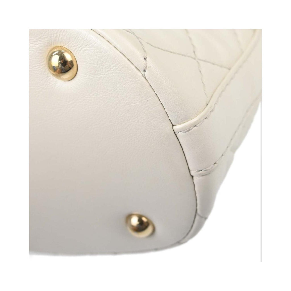 Bolso de hombro Chanel Vintage CC Turnlock Flap de cuero - Blanco