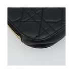 Sac Porté Épaule Christian Dior Lady Dior Phone Holder On Chain Cuir - Noir