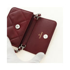 Sac Porté Épaule Chanel 19 Wallet On Chain Cuir - Bordeaux