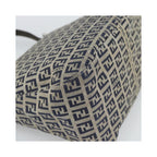 Sac Porté Épaule Fendi Zucchino Canvas Mamma Baguette Medium Toile - Bleu Marine