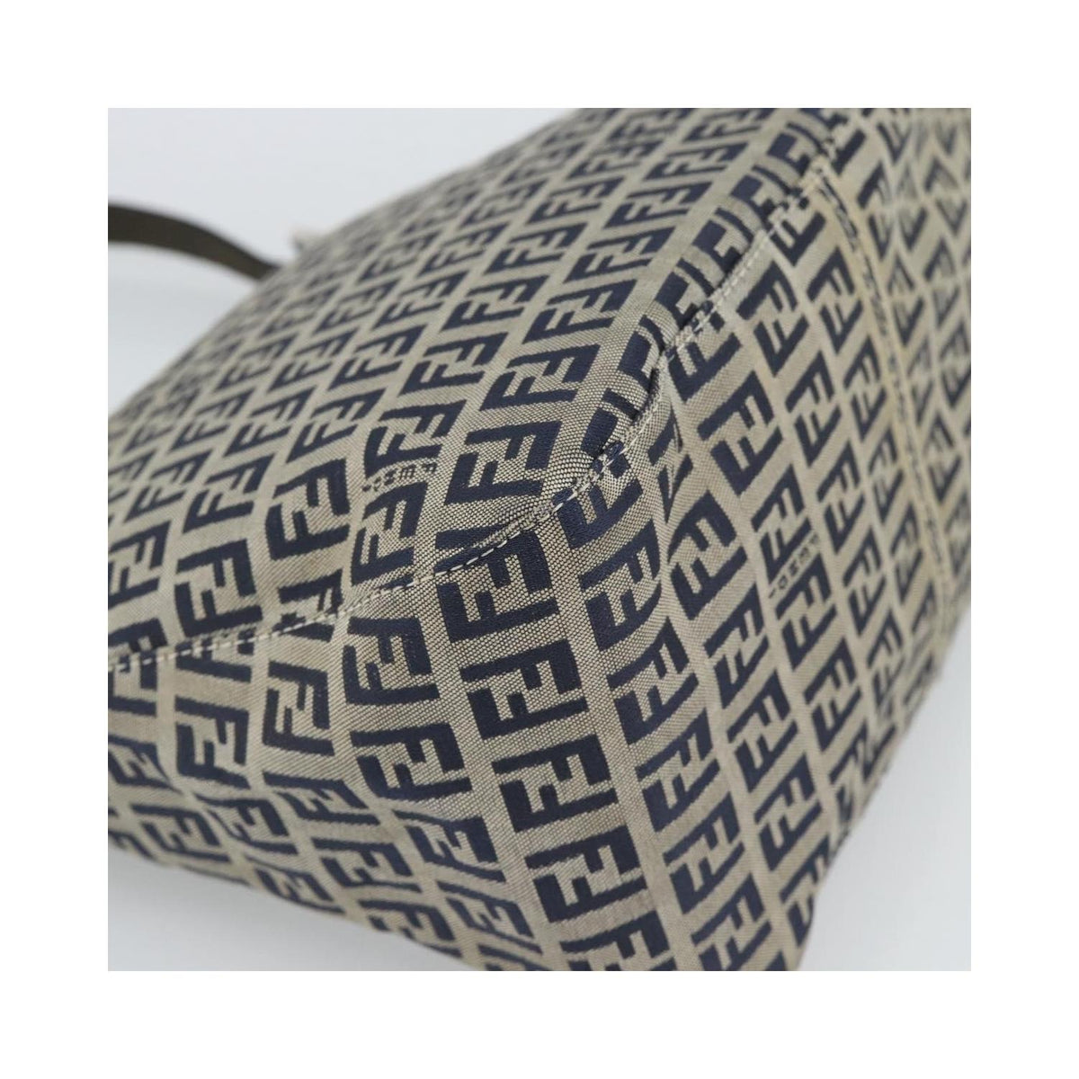 Sac Porté Épaule Fendi Zucchino Canvas Mamma Baguette Medium Toile - Bleu Marine