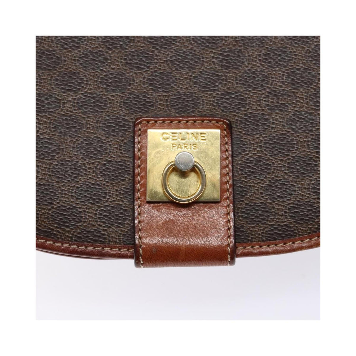 Sac Celine Macadam Shoulder Bag Toile - Marron