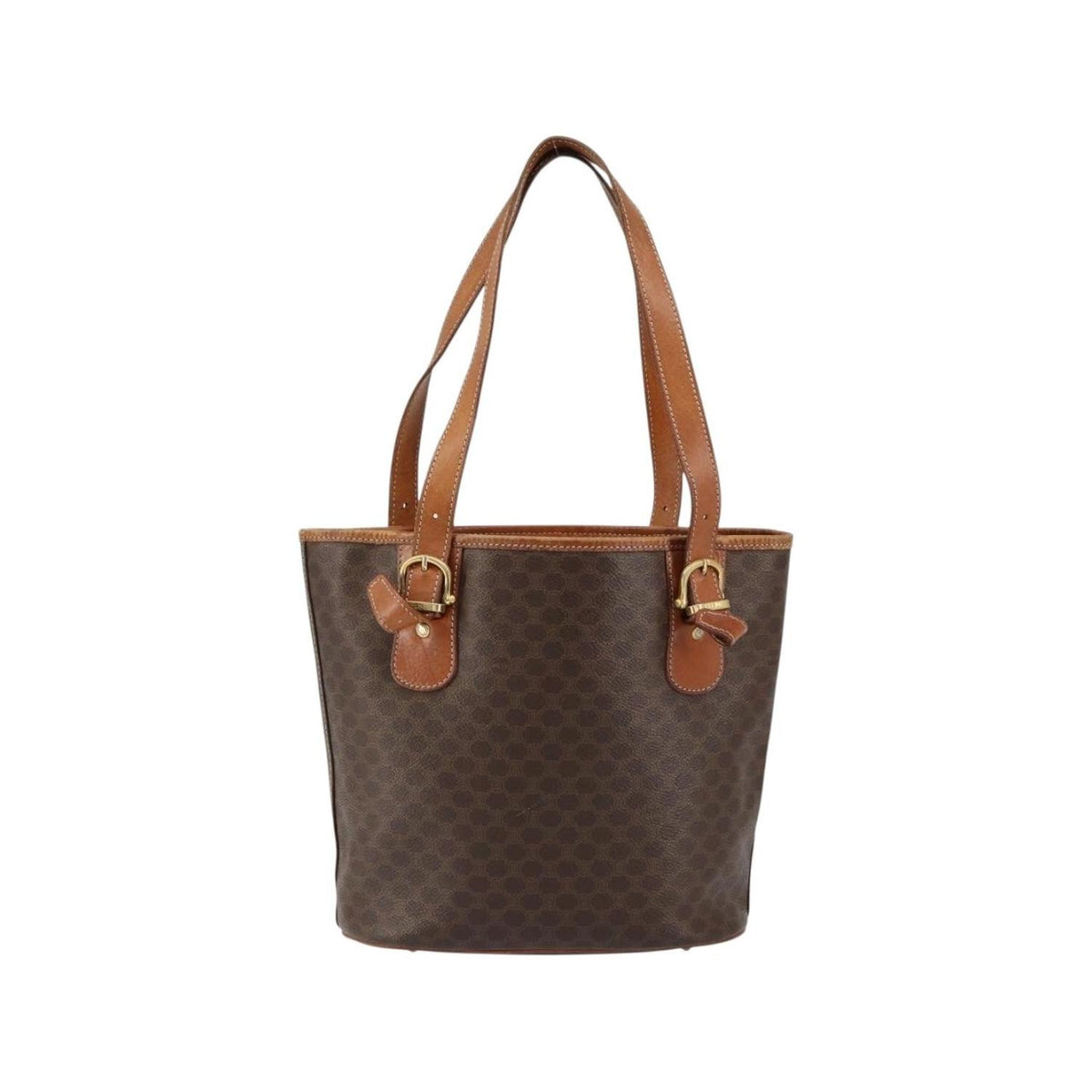 Cabas Celine Vintage Macadam Shopper Tote Toile - Marron