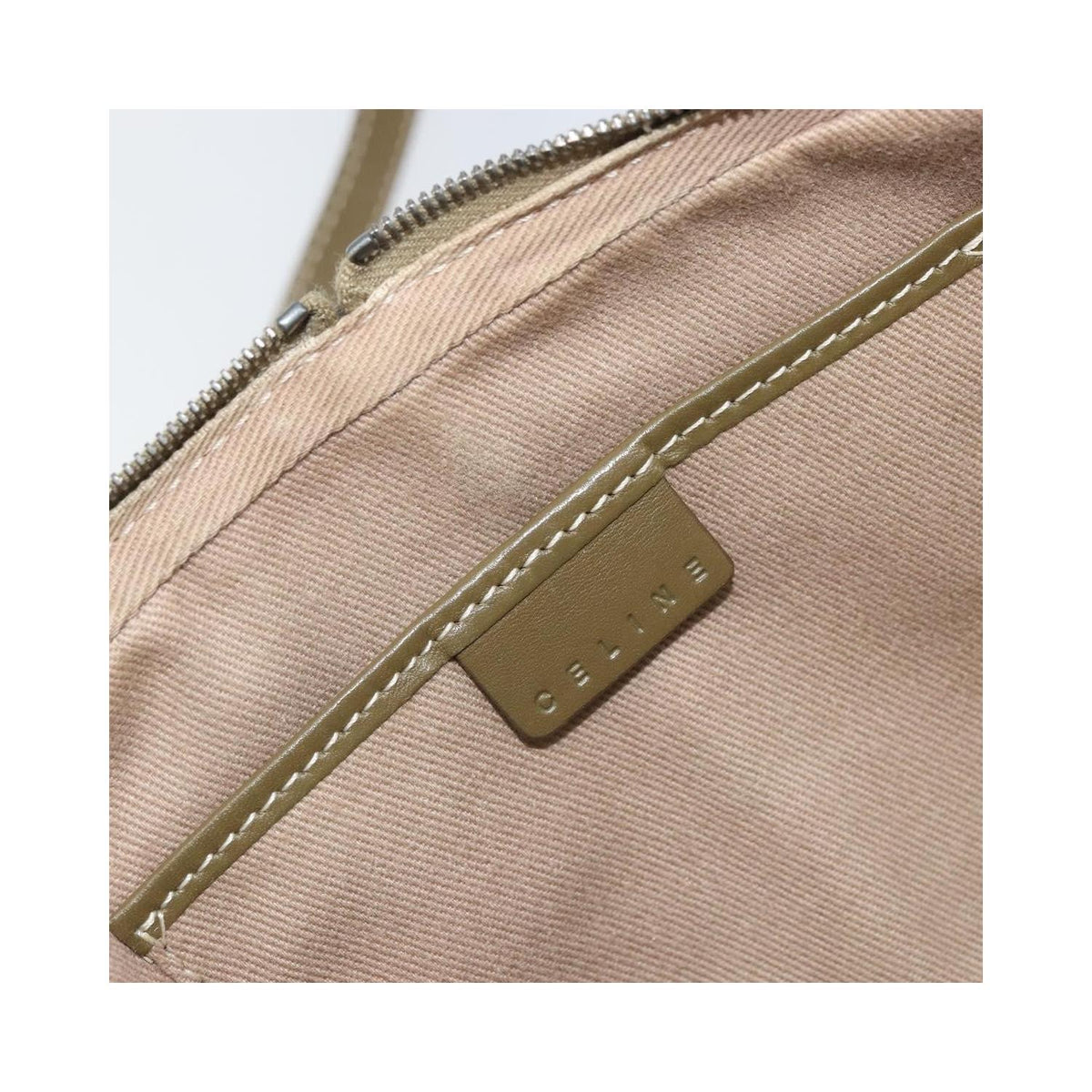Sac Porté Épaule Celine C Macadam Shoulder Bag Toile - Kaki