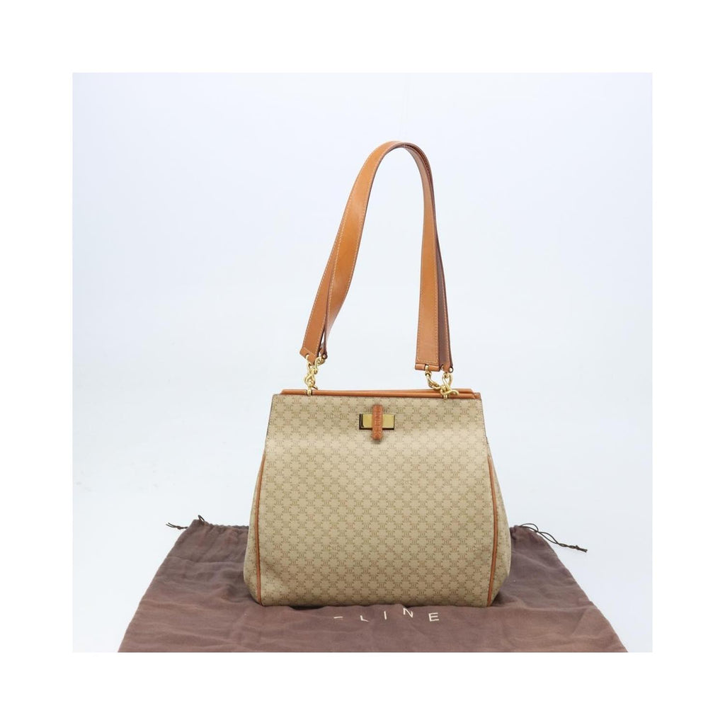 Cabas Celine Vintage Macadam Shopper Medium Toile - Beige
