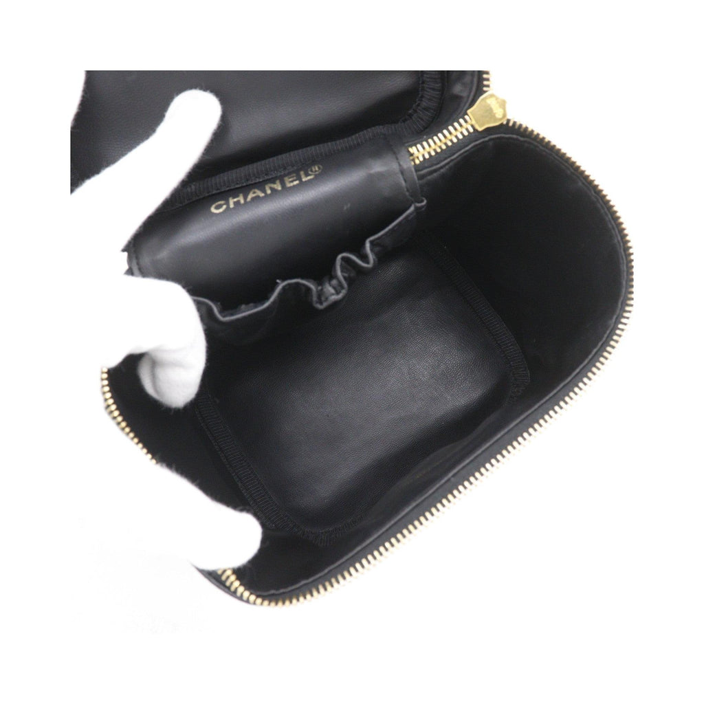 Sac À Main Chanel Vintage Timeless Cosmetic Case Tall Cuir - Noir