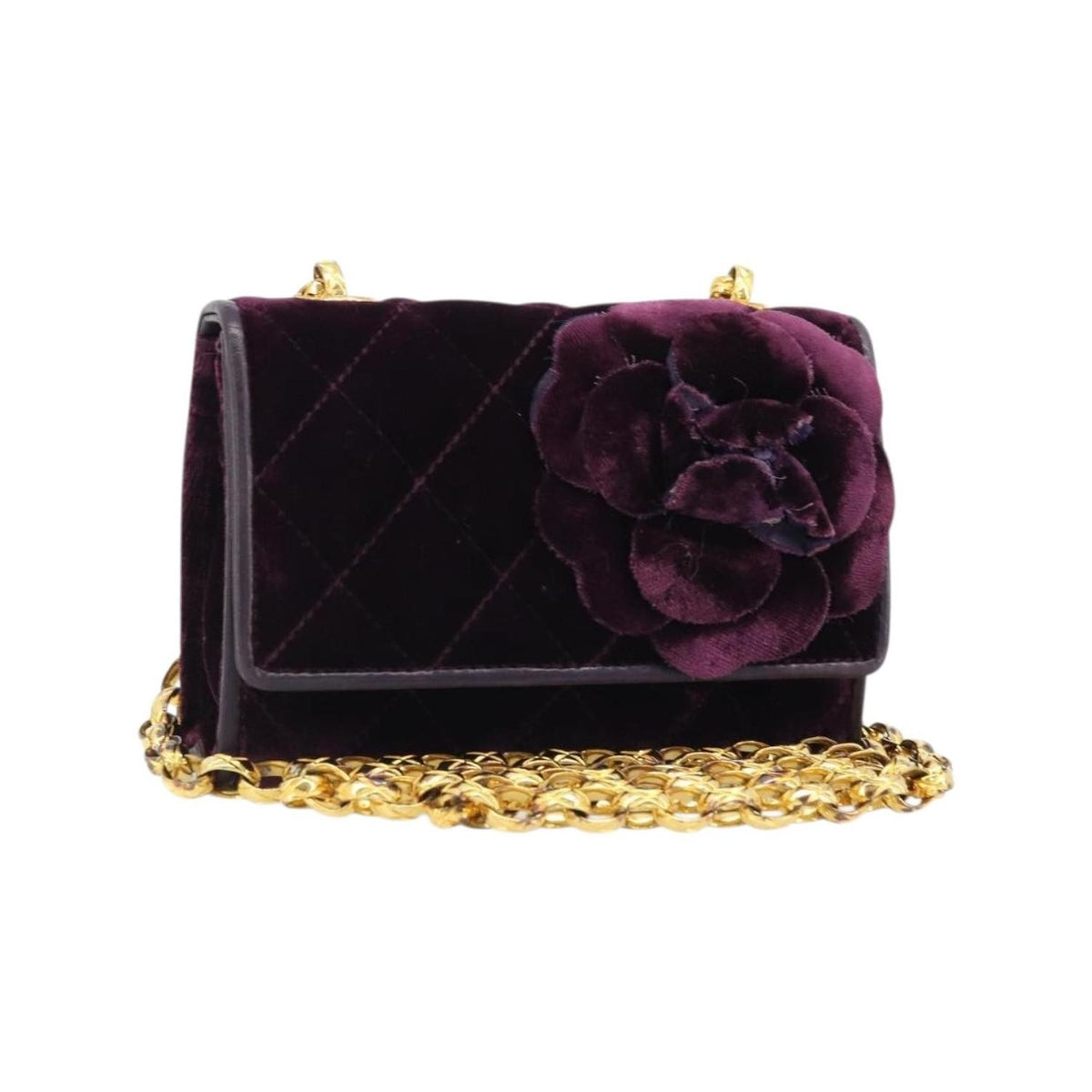 Sac À Main Chanel Wallet On Chain Velvet - Violet