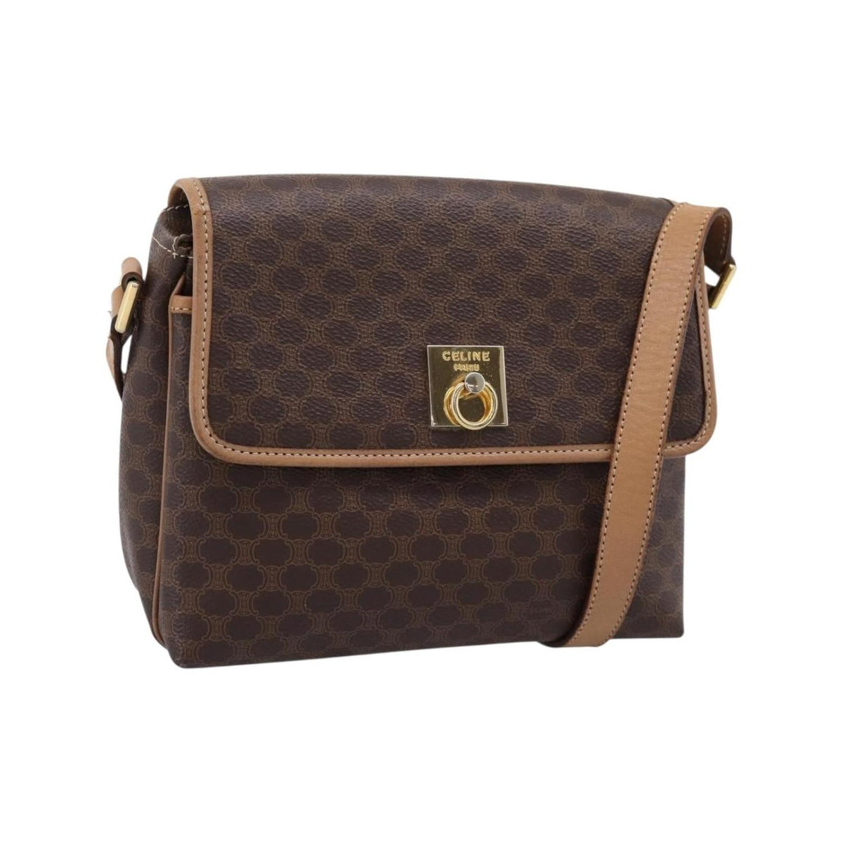 Sac Porté Épaule Celine Macadam Medium Toile - Marron