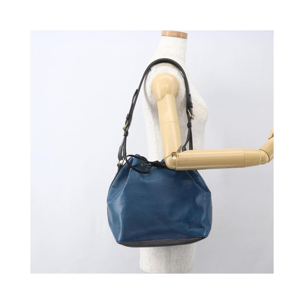 Sac Porté Épaule Louis Vuitton Bicolor Petit Noe Handbag Cuir - Bleu