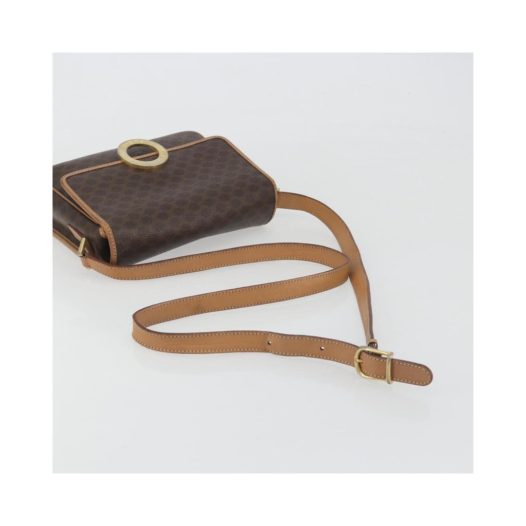 Sac Porté Épaule Celine Vintage Macadam Circle Logo Toile - Marron