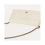 Pochette Chanel Full Flap Wallet On Chain Cuir - Blanc