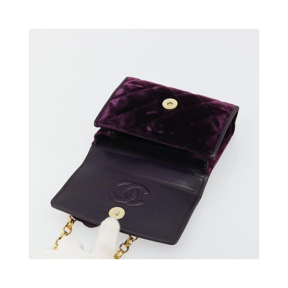 Sac À Main Chanel Wallet On Chain Velvet - Violet