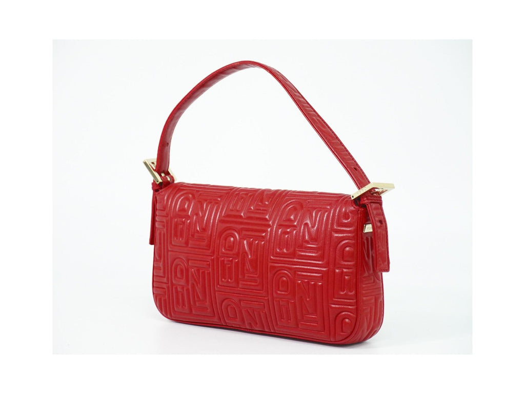 Sac À Main Fendi Mamma Baguette Cuir - Rouge
