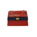 Sac Porté Épaule Chanel Vintage Mademoiselle Lock Chain Flap Cuir - Rouge