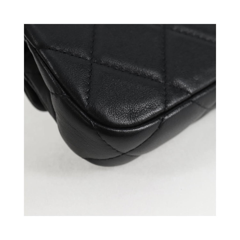 Sac Chanel Lady Handle Flap Card Holder On Chain Cuir - Noir