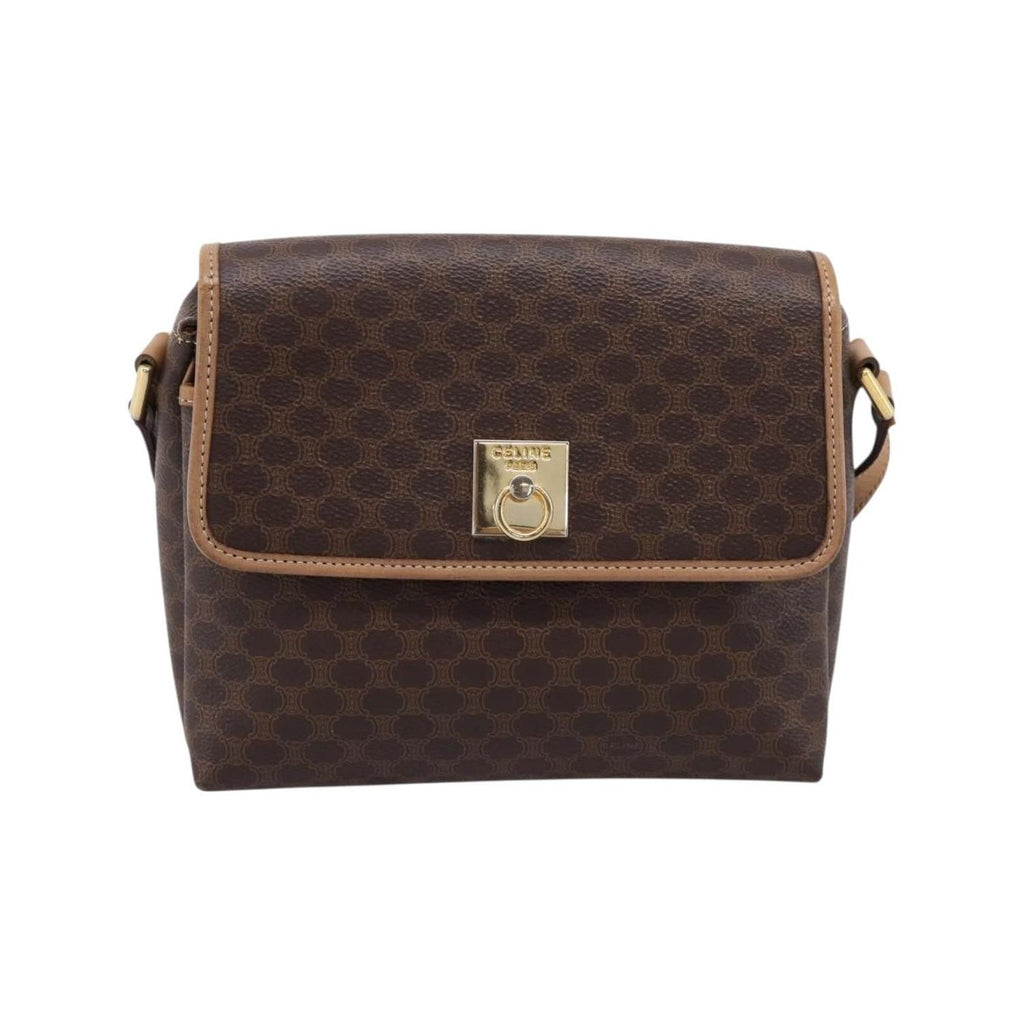 Sac Porté Épaule Celine Macadam Medium Toile - Marron