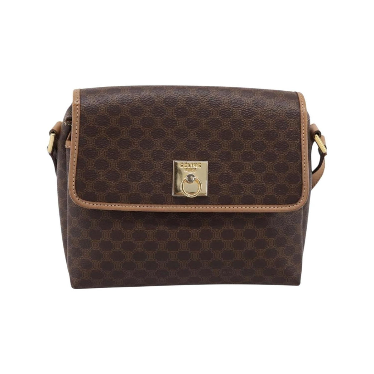 Sac Porté Épaule Celine Macadam Medium Toile - Marron