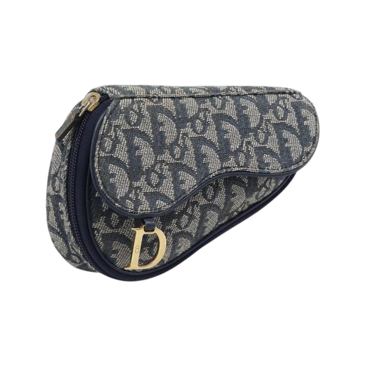 Pochette Christian Dior Saddle Zip Toile - Bleu Marine
