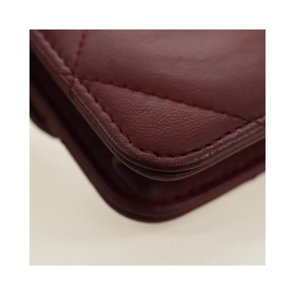Sac Porté Épaule Chanel 19 Wallet On Chain Cuir - Bordeaux