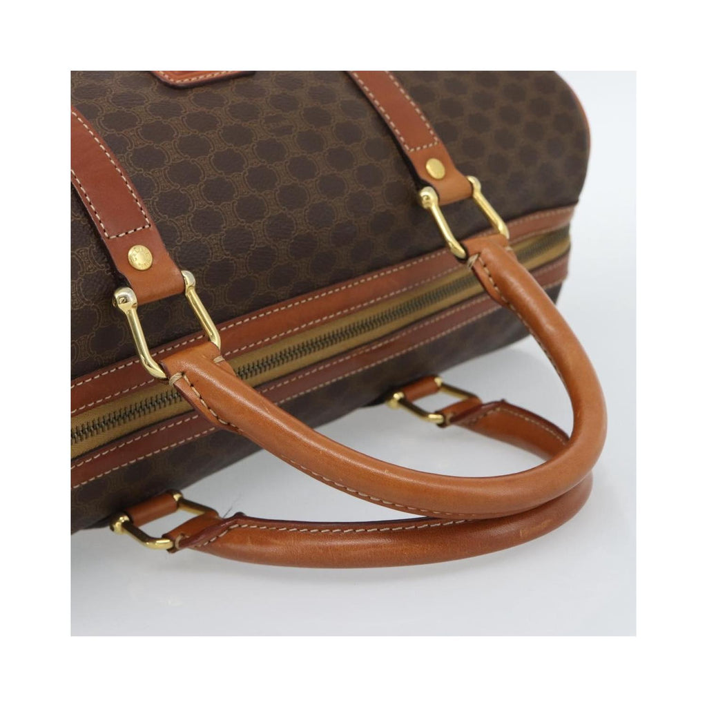 Sac À Main Celine Vintage Macadam Boston Toile - Marron