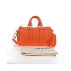 Sac Porté Épaule Louis Vuitton City Keepall Cuir - Orange
