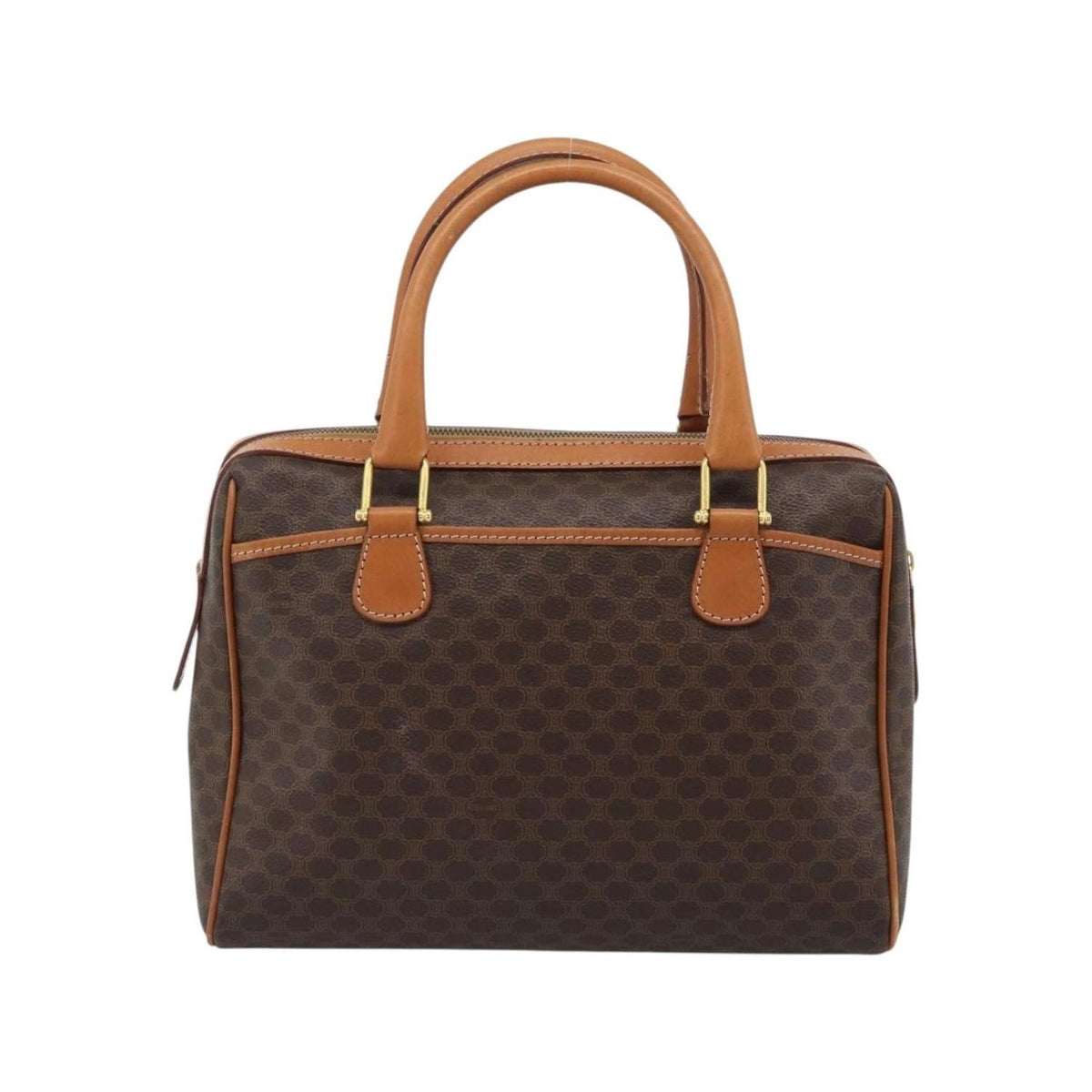 Sac À Main Celine Vintage Macadam Boston Toile - Marron