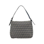 Sac Porté Épaule Fendi Zucchino Canvas Mamma Baguette Medium Toile - Bleu Marine
