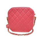 Sac Porté Épaule Chanel Timeless Cc Octagon Camera Case Mini Cuir - Rose