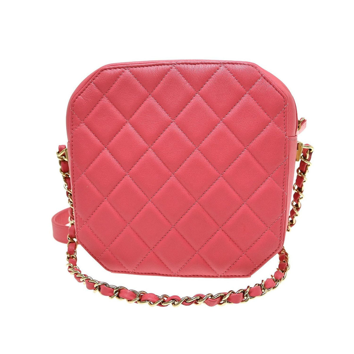 Sac Porté Épaule Chanel Timeless Cc Octagon Camera Case Mini Cuir - Rose