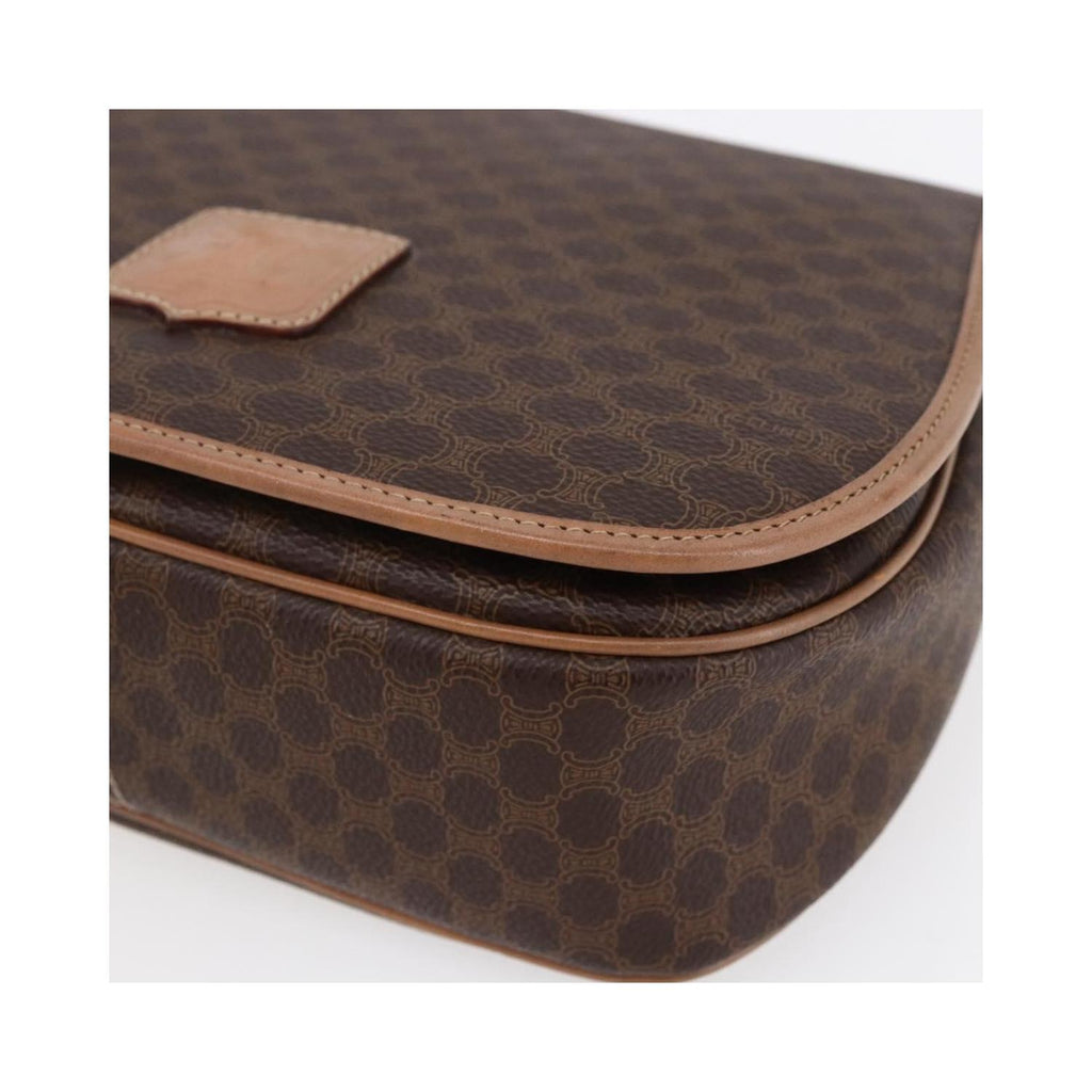 Sac Porté Épaule Celine Macadam Shoulder Bag Toile - Marron