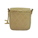 Chanel - Vintage CC Chain mini flap shoulder bag in leather - Beige