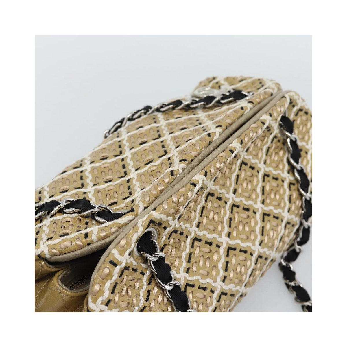 Sac À Main Chanel Just Mademoiselle Medium Cuir Verni - Beige