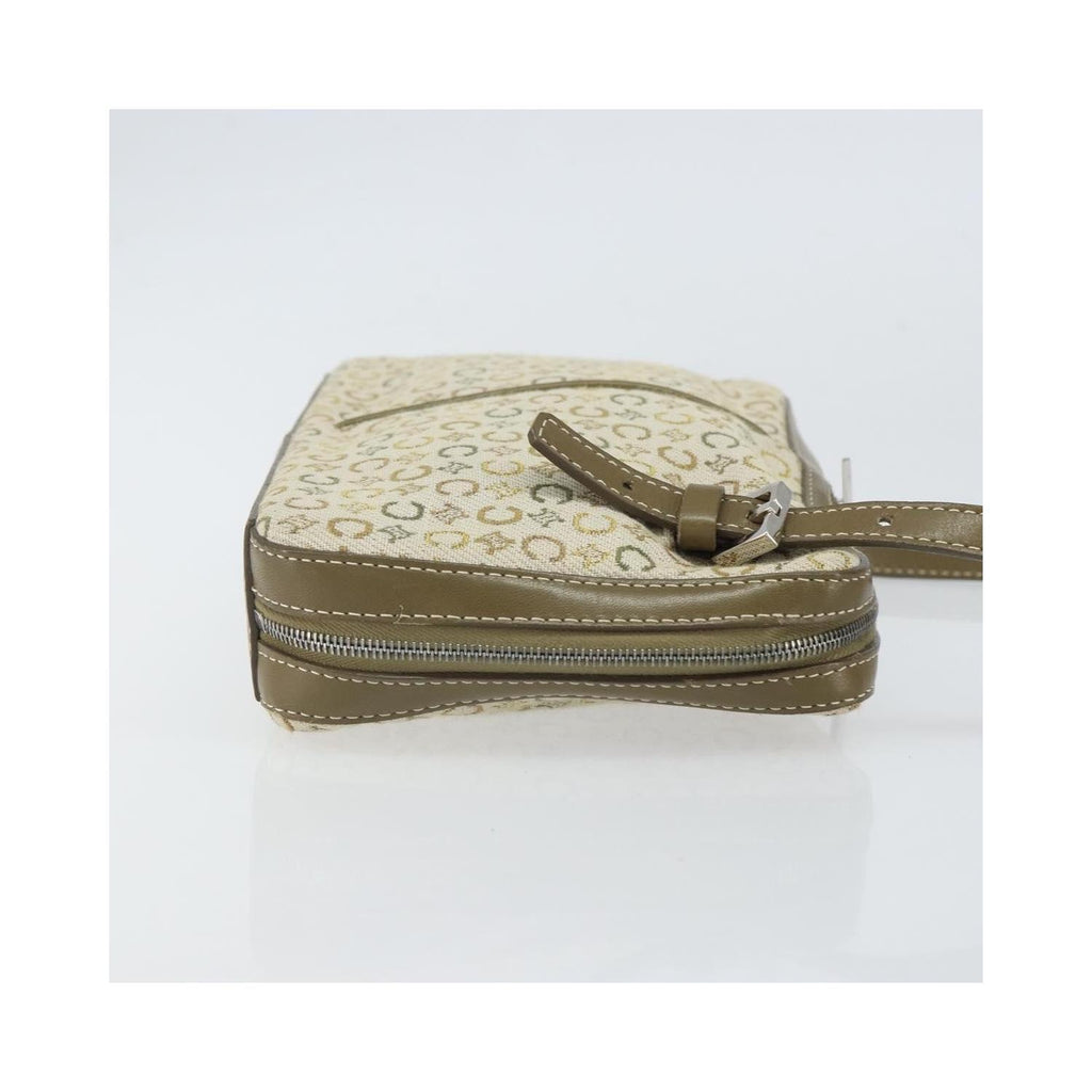 Sac Porté Épaule Celine C Macadam Shoulder Bag Toile - Kaki