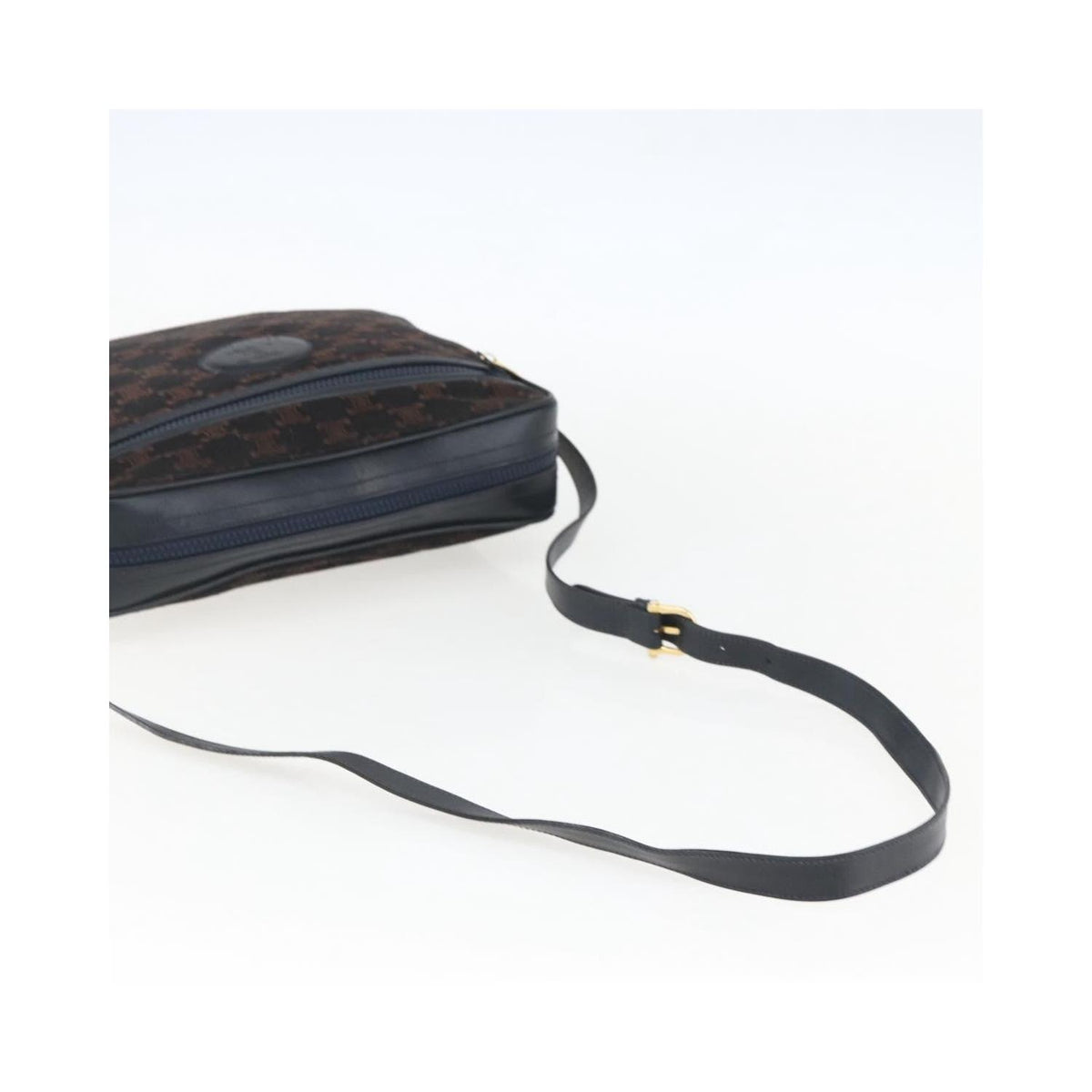 Sac Porté Épaule Celine C Macadam Shoulder Bag Daim - Bleu Marine