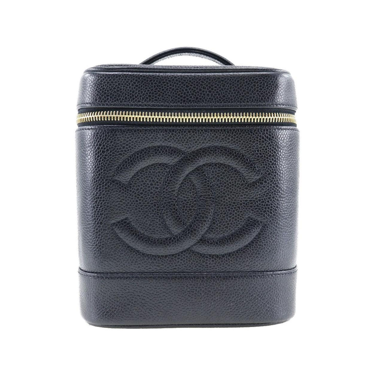 Sac À Main Chanel Vintage Timeless Cosmetic Case Tall Cuir - Noir