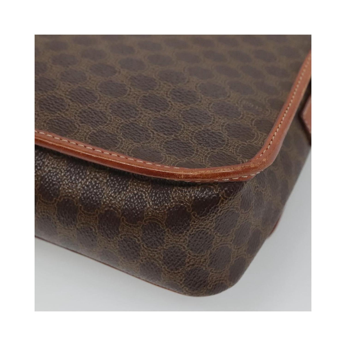 Celine - Vintage Macadam Circle Logo shoulder bag in canvas - Brown