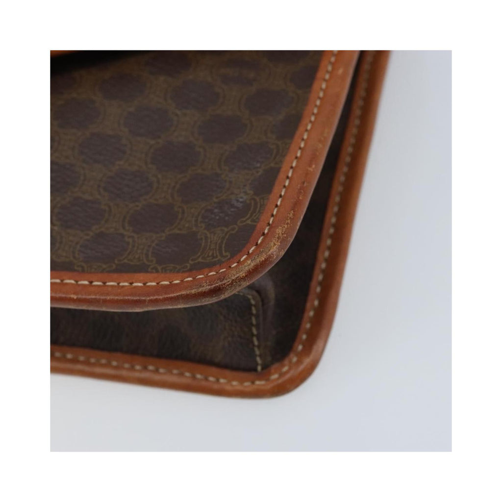 Sac Porté Épaule Celine Vintage Macadam Circle Logo Toile - Marron