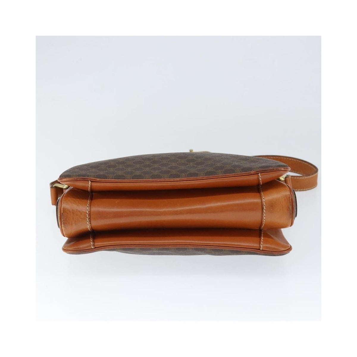 Sac Porté Épaule Celine Macadam Shoulder Bag Toile - Marron
