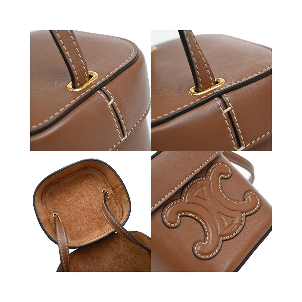 Sac À Main Celine Cuir Triomphe Box Small Cuir - Marron