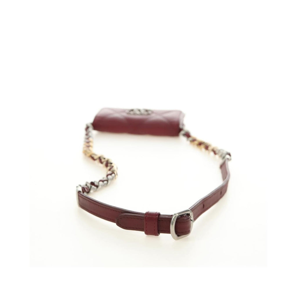 Sac Porté Épaule Chanel 19 Wallet On Chain Cuir - Bordeaux