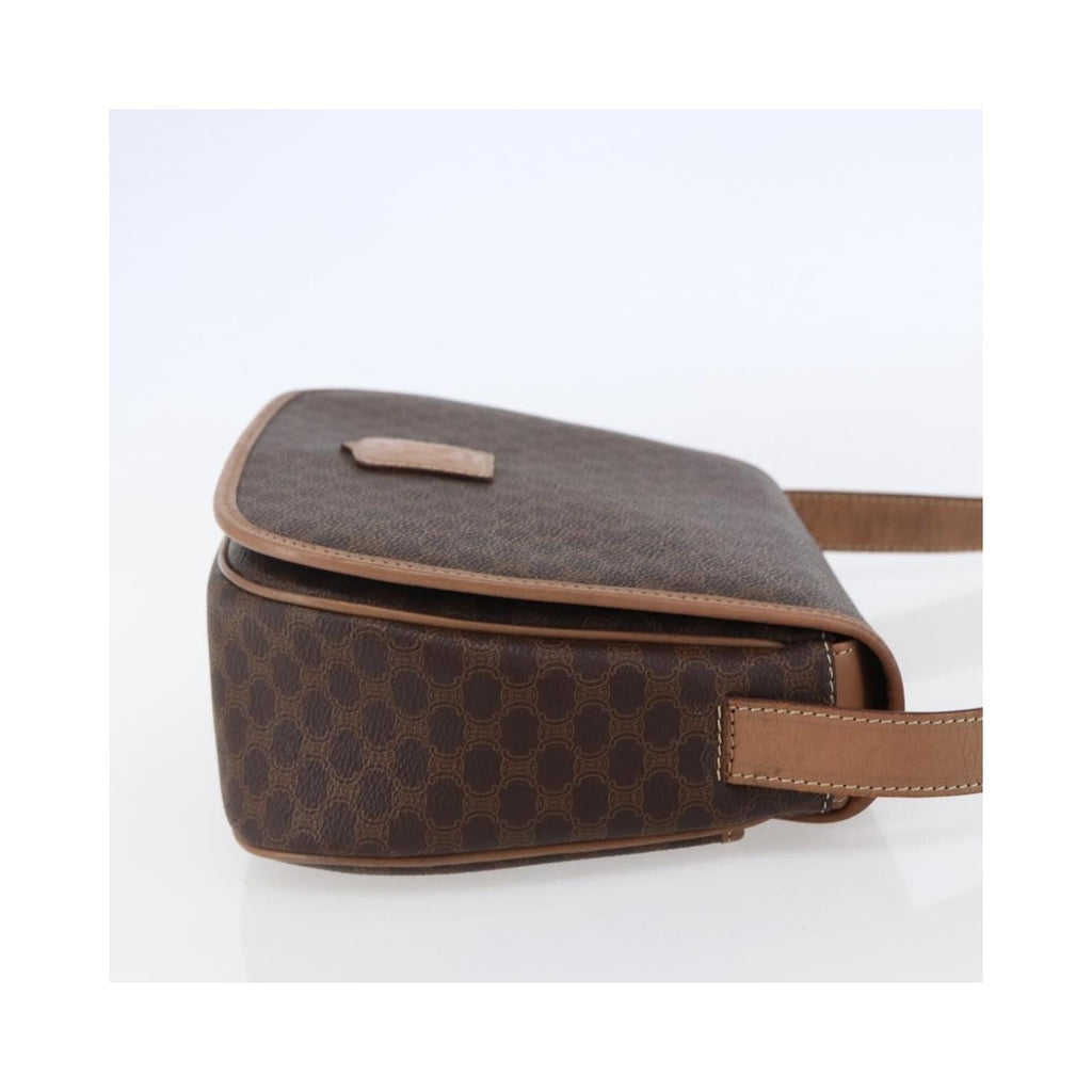 Sac Porté Épaule Celine Macadam Shoulder Bag Toile - Marron