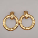 Chanel Vintage CC Round Drop Clip-On Earrings Metal Large