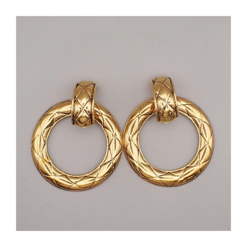 Chanel Vintage CC Pendientes de clip con gota redonda Metal Grande